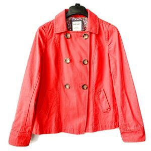 Old Navy Dark Pink Coat Size Small Buttons Pocket Long-Sleeves‎ 100% Cotton